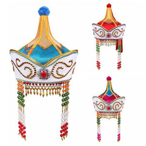 Women's Chinese folk dance hats Mongolian dance stage performance hats 